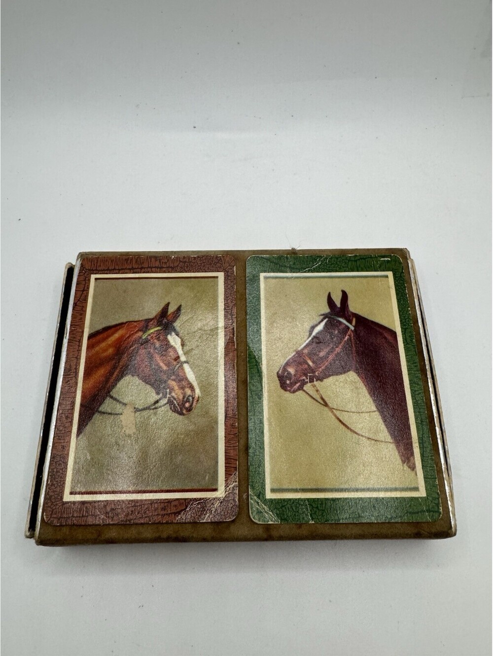Vtg 2 Decks DURATONE HORSE HEAD PLAYING CARDS Arrco Complete In Box